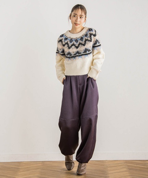 Droite lautreamont（ドロワットロートレアモン）の「【カタログ掲載】ノルディック柄プルオーバー≪手洗い可能≫（ニット/セーター・レディース・ライトグレー/オフホワイト・M）」の13枚目の写真