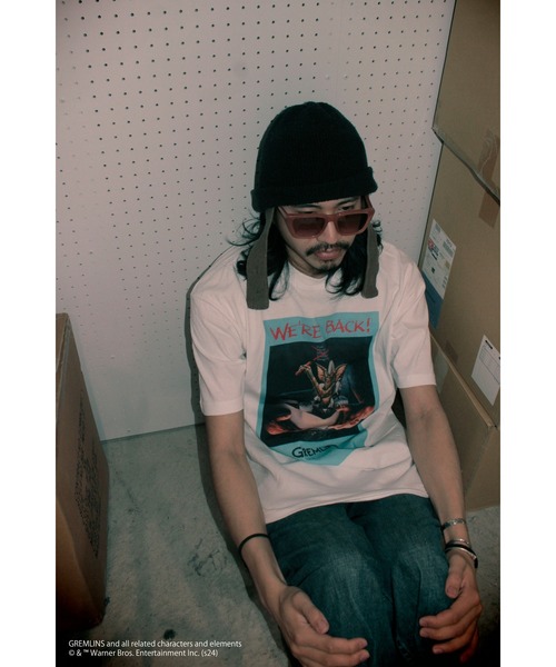 『グレムリン』'''WE'RE BACK!'' T-Shirt' 半袖プリントTシャツ ビックシルエット ピグメント加工 ヴィンテージライク（Tシャツ/カットソー）｜minius（ミニウス）