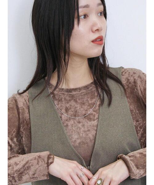 Samansa Mos2 blue(サマンサモスモスブルー)の「◎シアーベロアプルオーバー(Tシャツ/カットソー・レディース・ブラック/ブラウン/キナリ・F)」の15枚目の写真