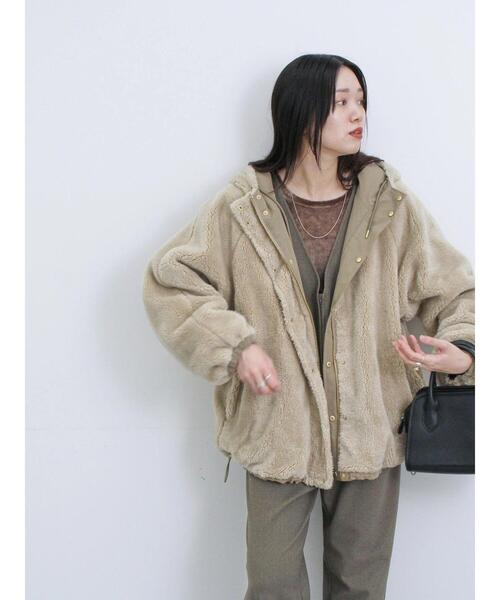 Samansa Mos2 blue(サマンサモスモスブルー)の「◎シアーベロアプルオーバー(Tシャツ/カットソー・レディース・ブラック/ブラウン/キナリ・F)」の16枚目の写真