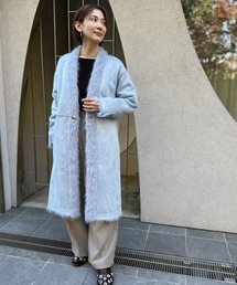Muel Chic（ミュエルシック）の「Rios shaggy long coat リオスシャギーロングコート（ノーカラーコート）」