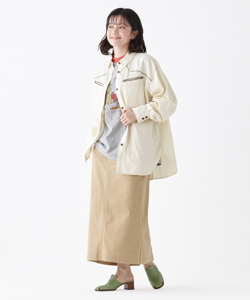 クリフメイヤー レディース KRIFF MAYER LADYS トップス シンプル ロングシャツ 綿100 コットン 春 秋 2025SS ウエスタン シャツ チュニック KRIFF MAYER Lady's Collection クリフメイヤー レディース