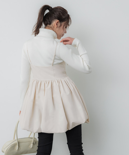 coca(coca)(コカ)の「リボンキャミチュニック(ドレス・レディース・アイボリー/ブラック・L/M)」の10枚目の写真