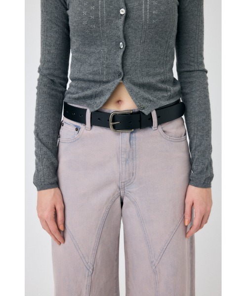 MOUSSY(マウジー)の「【WEB限定】SPLIT LEATHER ベルト(ベルト・レディース・ブラック・FREE)」の2枚目の写真