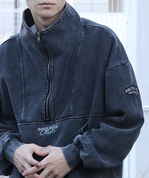 SEQUENZ(シークエンズ)の「【SEQUENZ/シークエンズ】90s SPORTS WASHED HZIP SWEAT / オーバーサイズ ハーフジッププルオーバー スウェット(スウェット・メンズ・ネイビー/ピンク/ダークブラウン/ブラック・M/XL/L/S)」の13枚目の写真