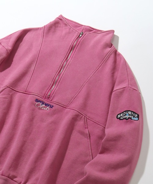 SEQUENZ(シークエンズ)の「【SEQUENZ/シークエンズ】90s SPORTS WASHED HZIP SWEAT / オーバーサイズ ハーフジッププルオーバー スウェット(スウェット・メンズ・ネイビー/ピンク/ダークブラウン/ブラック・M/XL/L/S)」の12枚目の写真
