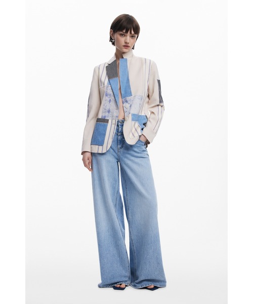 PATCH パッチワークストライプ テーラードジャケット