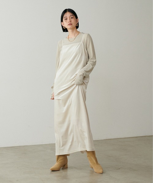 【セール】【LARUTA】ベロアキャミワンピース（ワンピース）｜LARUTA（ラルータ）