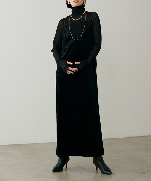 【セール】【LARUTA】ベロアキャミワンピース（ワンピース）｜LARUTA（ラルータ）