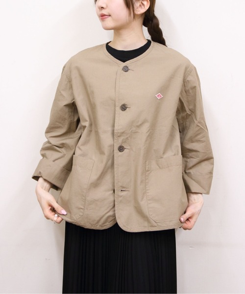 DANTON/ダントン カラーレスショートジャケット COLLARLESS SHORT