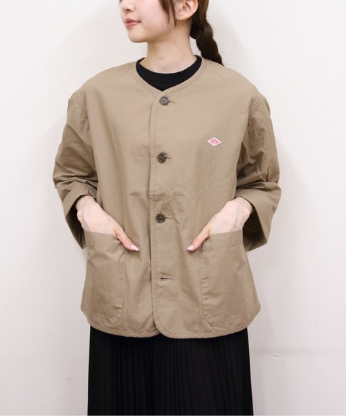 DANTON/ダントン カラーレスショートジャケット COLLARLESS SHORT