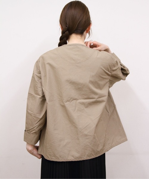 DANTON/ダントン カラーレスショートジャケット COLLARLESS SHORT