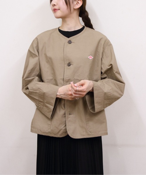 DANTON/ダントン カラーレスショートジャケット COLLARLESS SHORT