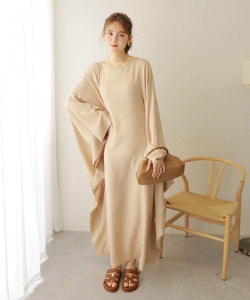 pal’las palaceコットンビエラドルマン袖ワンピース dolman sleeve long dress /ドルマンスリーブ ロングワンピース