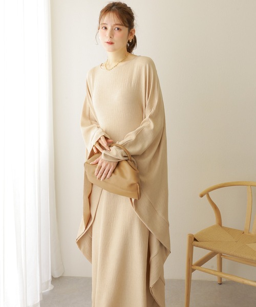 LAULEN(ローレン)の「dolman sleeve long dress /ドルマンスリーブ ロングワンピース (ワンピース・レディース・ブラウン/ベージュ/ブラック・FREE)」の10枚目の写真