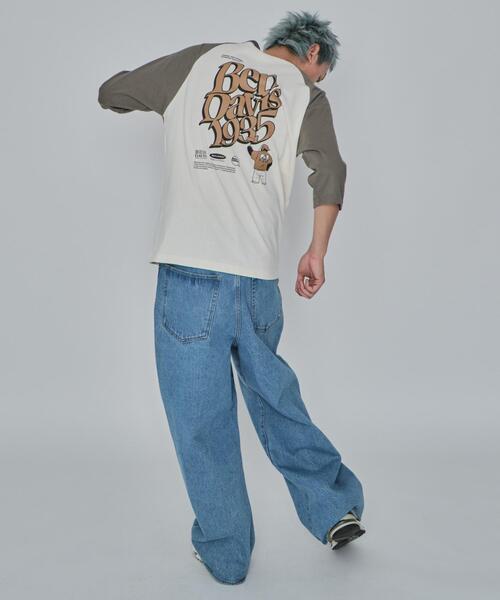 BEN DAVIS(ベンデイビス)の「∴WEGO/別注BENDAVISグラフィックラグランT(Tシャツ/カットソー・メンズ・アイボリー/ホワイト・MEDIUM/LARGE)」の8枚目の写真