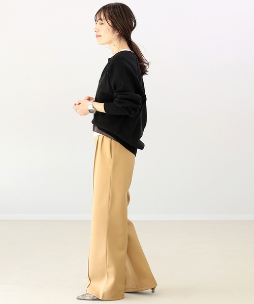Aletta vita（アレッタビータ）の「ダンボールセンターシームワイドパンツ（その他パンツ・レディース・オフホワイト/ブラック/ベージュ・M/L）」の13枚目の写真
