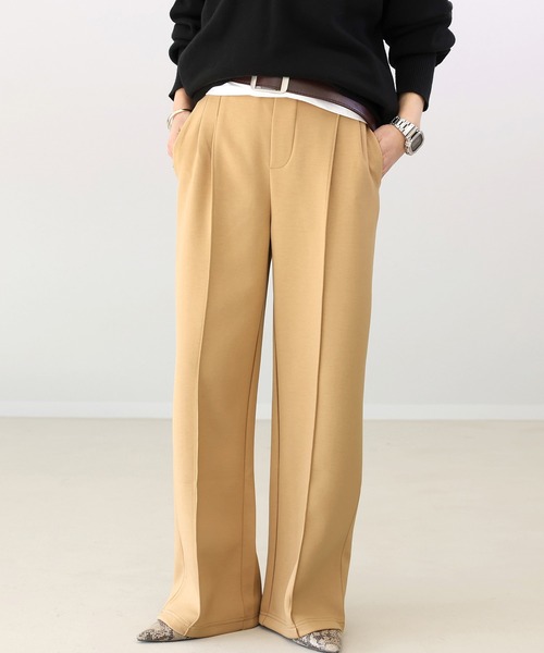 Aletta vita（アレッタビータ）の「ダンボールセンターシームワイドパンツ（その他パンツ・レディース・オフホワイト/ブラック/ベージュ・M/L）」の14枚目の写真