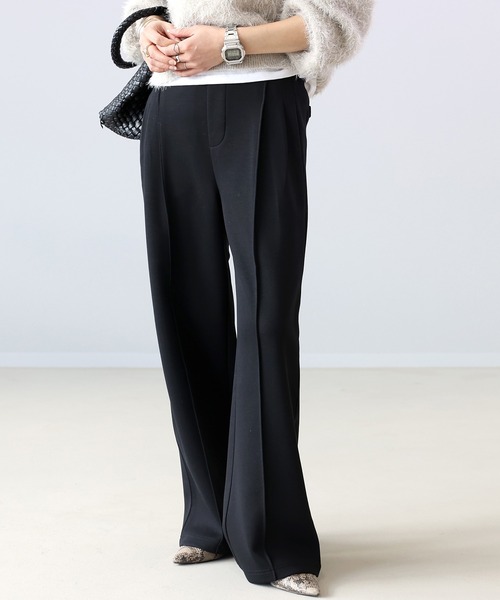 Aletta vita（アレッタビータ）の「ダンボールセンターシームワイドパンツ（その他パンツ・レディース・オフホワイト/ブラック/ベージュ・M/L）」の4枚目の写真