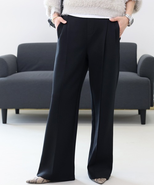 Aletta vita（アレッタビータ）の「ダンボールセンターシームワイドパンツ（その他パンツ・レディース・オフホワイト/ブラック/ベージュ・M/L）」の5枚目の写真