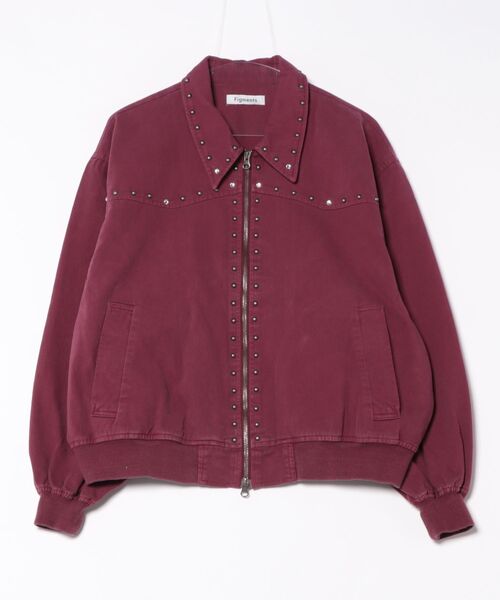 Figments（フィグメンツ）の「スタッズテディジャケット（ブルゾン・レディース・グレー/レッド・FREE）」の12枚目の写真