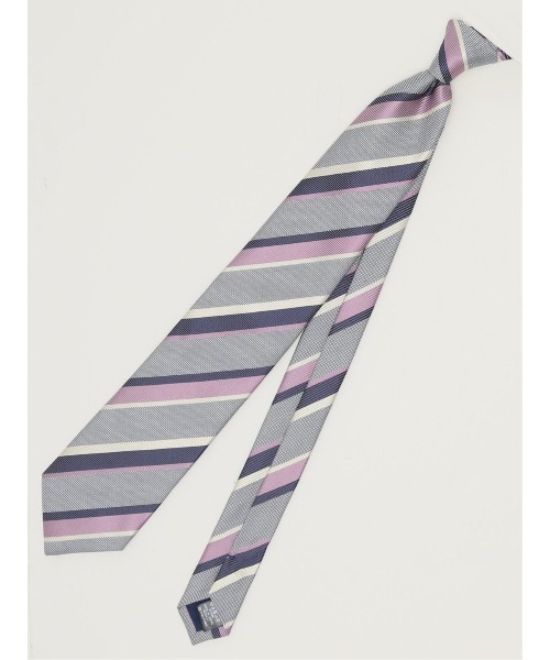 【シルク100％】スーティスト 日本製 シルクストライプ柄 ネクタイ 8.0cm幅