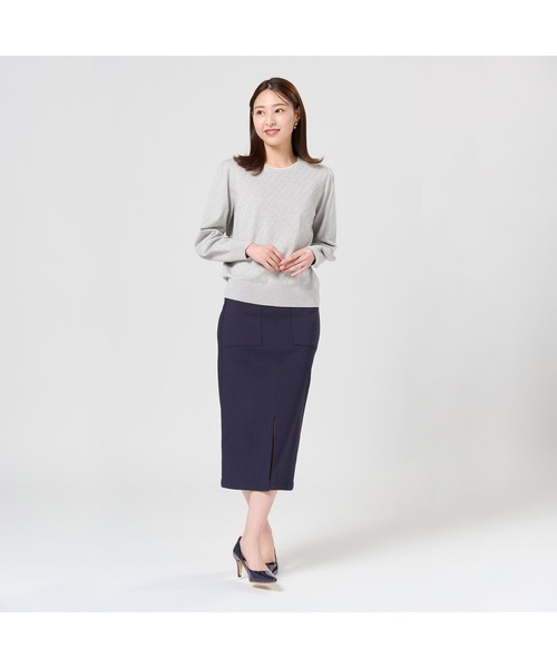 TOKYO SHIRTS（トウキョウシャツ）の「リンクス柄 レディースニットプルオーバー（ニット/セーター・レディース・グレー/ブラック・M/L）」の7枚目の写真