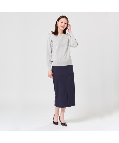 TOKYO SHIRTS（トウキョウシャツ）の「リンクス柄 レディースニットプルオーバー（ニット/セーター・レディース・グレー/ブラック・M/L）」の6枚目の写真