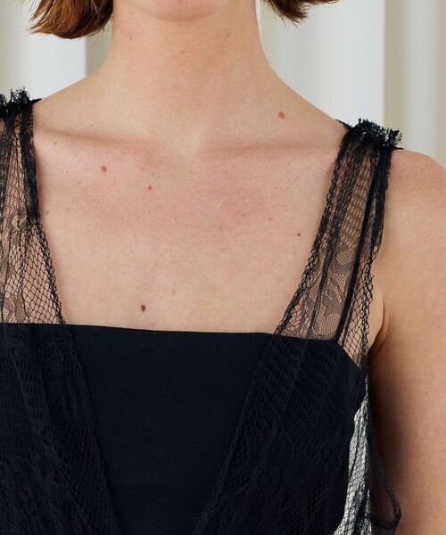 DES PRES（デ・プレ）の「コードリーレース ペプラムノースリーブブラウス（シャツ/ブラウス・レディース・ブラック・FREE）」の7枚目の写真