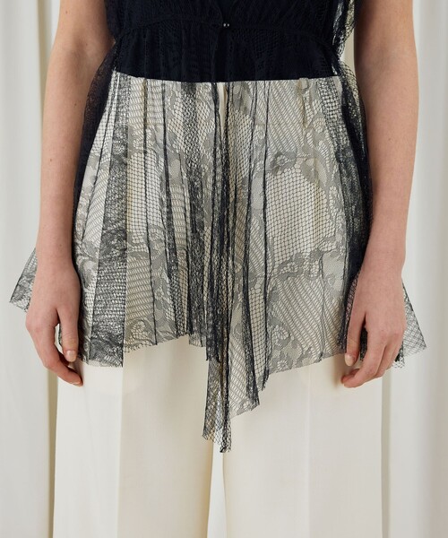 DES PRES（デ・プレ）の「コードリーレース ペプラムノースリーブブラウス（シャツ/ブラウス・レディース・ブラック・FREE）」の9枚目の写真