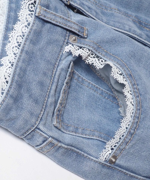 coca(coca)(コカ)の「【WEB限定セール】レースフレアデニム(デニムパンツ・レディース・ブルー・M/S/L)」の12枚目の写真