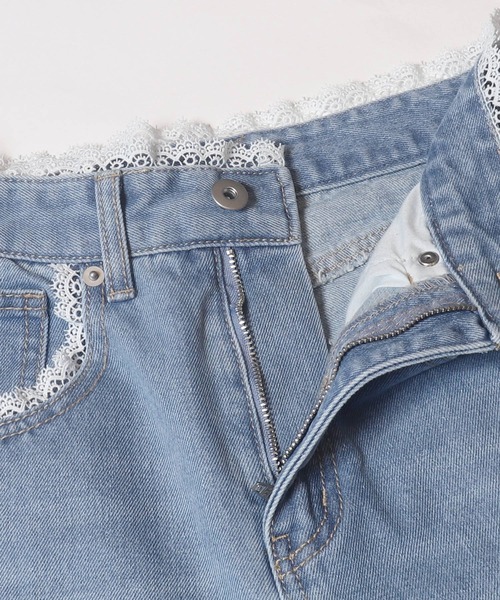 coca(coca)(コカ)の「【WEB限定セール】レースフレアデニム(デニムパンツ・レディース・ブルー・M/S/L)」の11枚目の写真