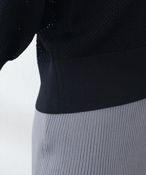 natural couture(ナチュラルクチュール)の「【WEB限定】メッシュ編みクリア釦カーディガン(ニット/セーター・レディース・レッド/モカ/アイボリー/ブラック・FREE)」の22枚目の写真