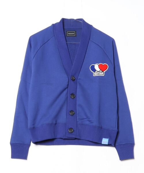 MAISON HONORE(メゾンオノレ)の「3Heart Patch Cardigan(カーディガン/ボレロ・メンズ・ロイヤルブルー/ブラック・X-SMALL/SMALL/MEDIUM/LARGE/X-LARGE/XX-LARGE)」の2枚目の写真