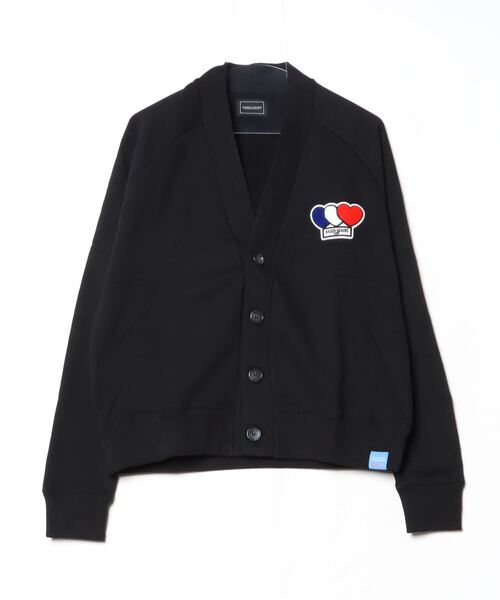 MAISON HONORE(メゾンオノレ)の「3Heart Patch Cardigan(カーディガン/ボレロ・メンズ・ロイヤルブルー/ブラック・X-SMALL/SMALL/MEDIUM/LARGE/X-LARGE/XX-LARGE)」の1枚目の写真