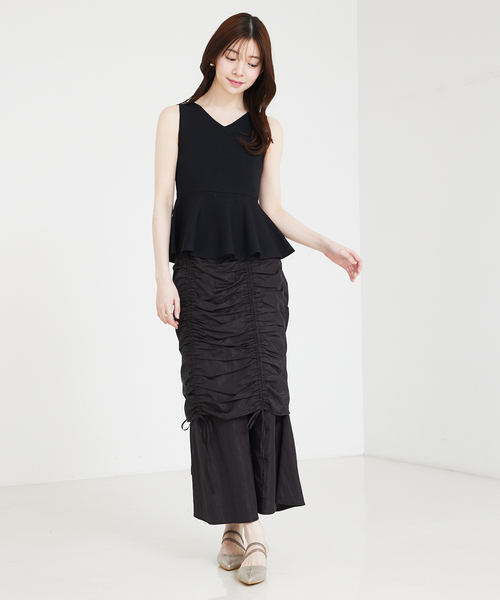 SELFIST(セルフィスト)の「【VOCE掲載】ペプラムノースリーブニット 春服/サマーニット(ニット/セーター・レディース・ベージュ/ブラック/オフホワイト・フリー)」の17枚目の写真