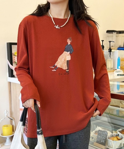 かわいいイラストロングスリーブTシャツ（Tシャツ/カットソー