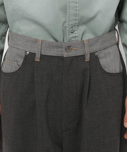 niko and...（ニコアンド）の「デニム切り替えスラックス（スラックス・メンズ・チャコール/ベージュ・LARGE/MEDIUM）」の16枚目の写真