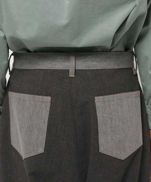 niko and...（ニコアンド）の「デニム切り替えスラックス（スラックス・メンズ・チャコール/ベージュ・LARGE/MEDIUM）」の17枚目の写真
