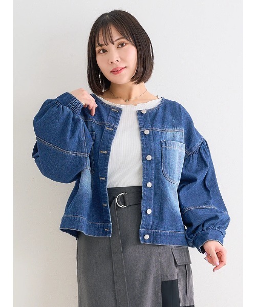 ジャケット・アウター Re-J&SUPURE 洗える/UV]Wクロスノーカラージャケット（セットアップ可