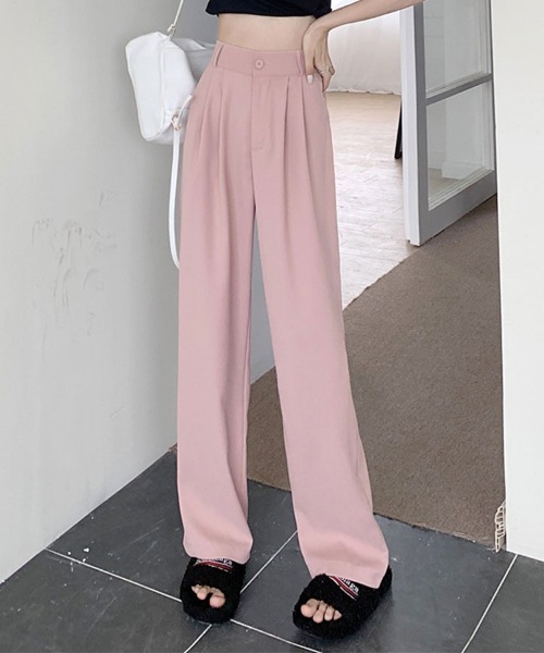 SallyLunn(サリーラン)の「ワイドスラックスパンツ(スラックス・レディース・ブラック/ベージュ/ピンク/ブルー/グリーン・MEDIUM/LARGE)」の5枚目の写真