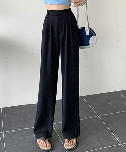 SallyLunn(サリーラン)の「ワイドスラックスパンツ(スラックス・レディース・ブラック/ベージュ/ピンク/ブルー/グリーン・MEDIUM/LARGE)」の1枚目の写真