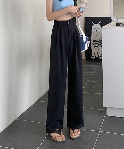 SallyLunn(サリーラン)の「ワイドスラックスパンツ(スラックス・レディース・ブラック/ベージュ/ピンク/ブルー/グリーン・MEDIUM/LARGE)」の8枚目の写真