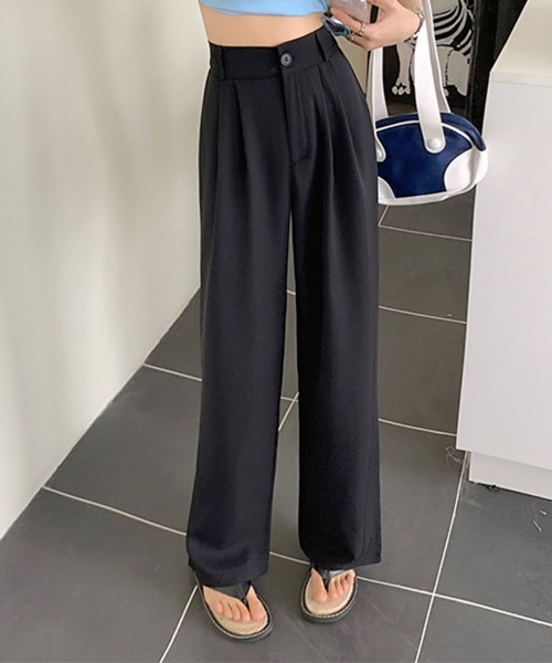 SallyLunn(サリーラン)の「ワイドスラックスパンツ(スラックス・レディース・ブラック/ベージュ/ピンク/ブルー/グリーン・MEDIUM/LARGE)」の9枚目の写真
