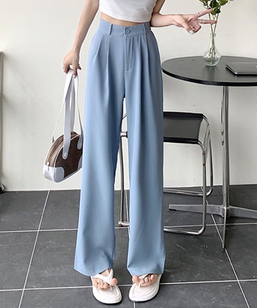 SallyLunn(サリーラン)の「ワイドスラックスパンツ(スラックス・レディース・ブラック/ベージュ/ピンク/ブルー/グリーン・MEDIUM/LARGE)」の11枚目の写真