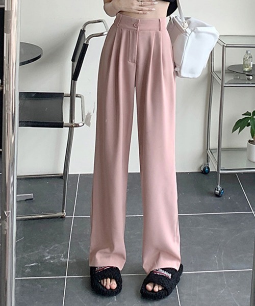 SallyLunn(サリーラン)の「ワイドスラックスパンツ(スラックス・レディース・ブラック/ベージュ/ピンク/ブルー/グリーン・MEDIUM/LARGE)」の15枚目の写真