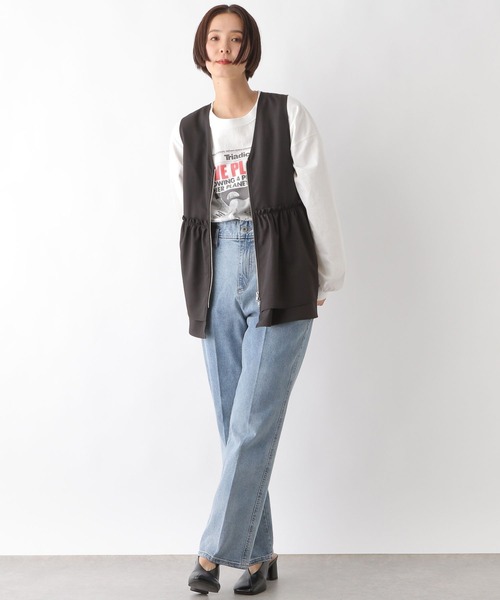 LEPSIM(レプシィム)の「NEWSプリントロンT 319720(Tシャツ/カットソー・レディース・ライトグレー/オフホワイト・FREE)」の4枚目の写真