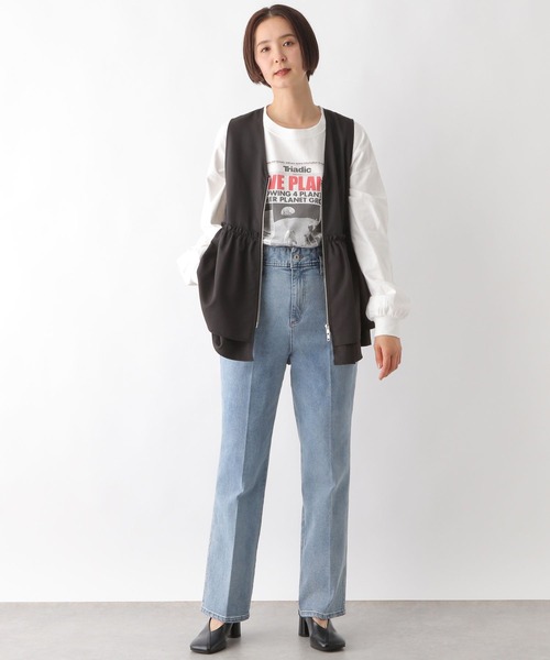 LEPSIM(レプシィム)の「NEWSプリントロンT 319720(Tシャツ/カットソー・レディース・ライトグレー/オフホワイト・FREE)」の5枚目の写真