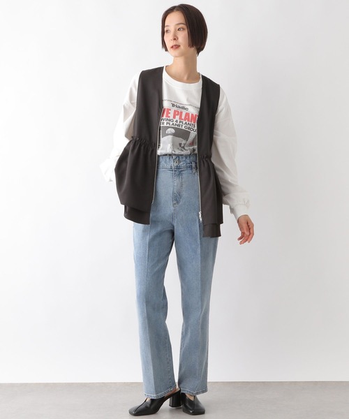 LEPSIM(レプシィム)の「NEWSプリントロンT 319720(Tシャツ/カットソー・レディース・ライトグレー/オフホワイト・FREE)」の6枚目の写真