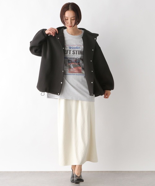 LEPSIM(レプシィム)の「NEWSプリントロンT 319720(Tシャツ/カットソー・レディース・ライトグレー/オフホワイト・FREE)」の10枚目の写真
